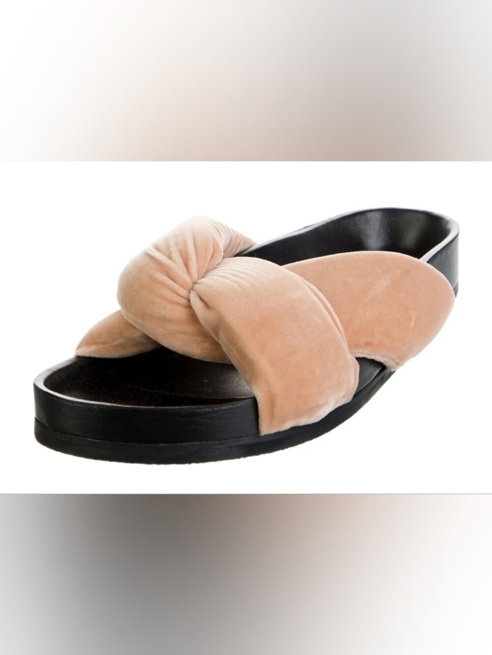 CHLOE Women’s Velvet Knot Slide Sandals in Blush SZ 40